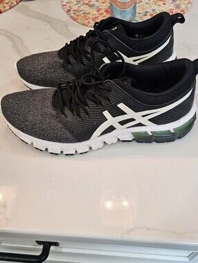 Asics Black, Gray & White Sneakers/ Running Shoes with Gel Sole